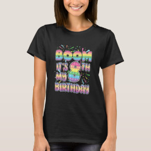 Camiseta Crianças Boom É o meu oitavo Aniversário Pop