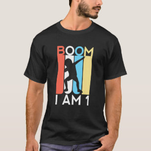 Camiseta Crianças Boom Eu tenho 1 aniversário de 1rua Dabbi