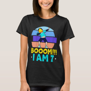 Camiseta Crianças Boom Eu tenho 7 anos bebendo 7 aniversári