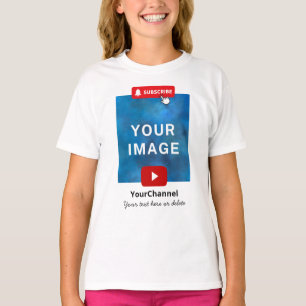 Camiseta Crianças Brancas do Nome do Canal do Youtube Perso