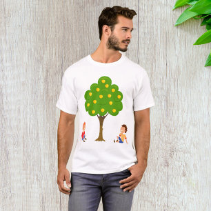 Camiseta Crianças Brincalhonas Sentadas Debaixo de uma Maci