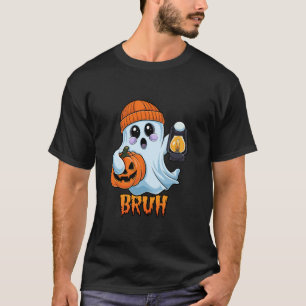 Camiseta Crianças Bruh Ghost Halloween Shirt Custa Trick O