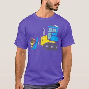 Camiseta Crianças Bulldozer Construção Chanukah Toddler Boy