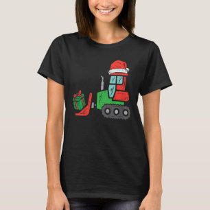 Camiseta Crianças Bulldozer Construção Xmas Toddler Boys Ch