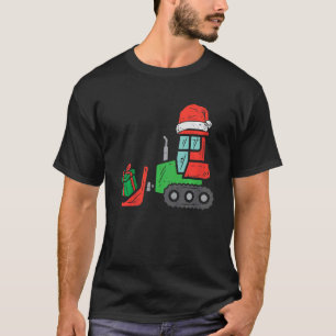 Camiseta Crianças Bulldozer Construção Xmas Toddler Boys Ch
