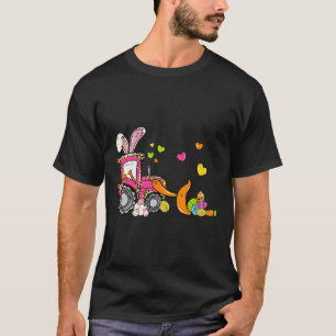 Camiseta Crianças Bulldozer Páscoa Coelhos Ovos Foguetes Tr