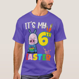Camiseta Crianças Caça De Ovo De Páscoa 6 de Aniversário Ca