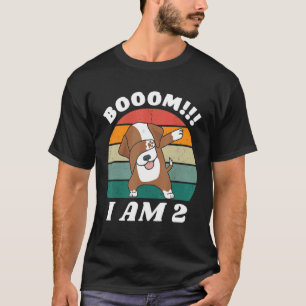 Camiseta Crianças Cachorando Cachorro Aniversário De 2 Anos