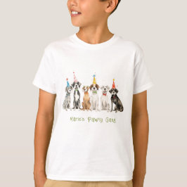 Camiseta Crianças Cachorro Aquarela Festa de aniversário Ca