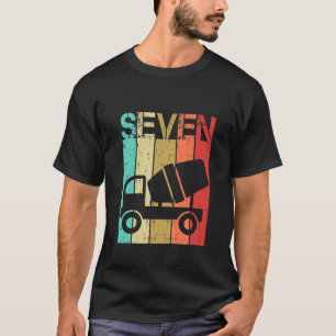 Camiseta Crianças: Caminhão de Construção de 7 Anos Anivers