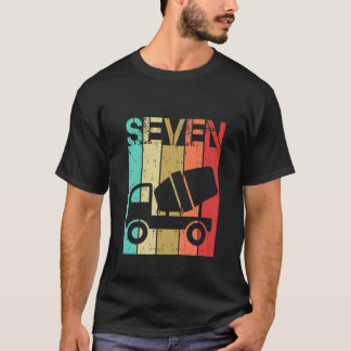 Camiseta Crianças: Caminhão de Construção de 7 Anos Anivers