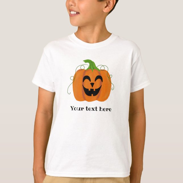 Camiseta Crianças - Camisa-de-abóbora mais legal do Hallowe (Frente)