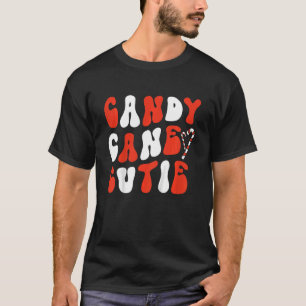 Camiseta Crianças Candy Cane Cutie Retro Crianças de Natal