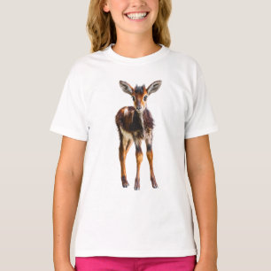 Camiseta Crianças Caprichosas de Antílope com Chifres