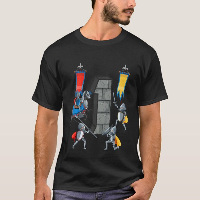 Camiseta Crianças Cavaleiros Medievais da Idade Média Caste (Frente)