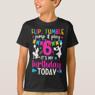 Camiseta Crianças Cheerleading 6º Aniversário Menina Seis A