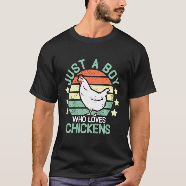 Camiseta Crianças Chicken Apenas Um Menino Que Ama Fa De Cr (Frente)