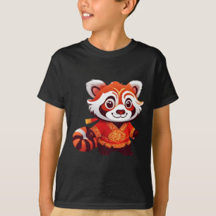 Camiseta Crianças Chinesas Meninas Meninos Engraçados Red P