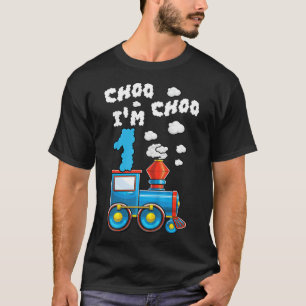 Camiseta Crianças Choo Choo Eu sou 1 Chugga Comboio 1 ano