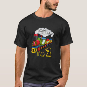 Camiseta Crianças Choo Choo Eu tenho 2 anos de locomotiva B