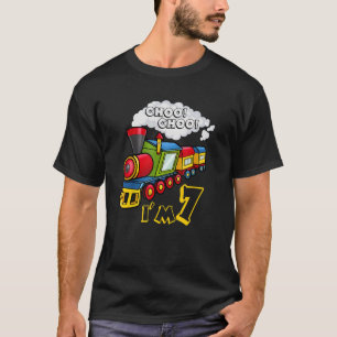 Camiseta Crianças Choo Choo Eu tenho 7 anos de locomotiva B