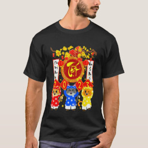 Camiseta Crianças Chuc Mung Nam Moi Xuan Quy Mao 2023 Gato