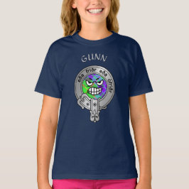 Camiseta Crianças Clan Gunn Crest & Tartan T-Shirt