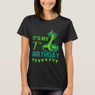 Camiseta Crianças cobra 7 de aniversário É meu 7 de anivers