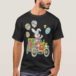 Camiseta Crianças Coelhinhos Da Páscoa Montando Monstros Cu