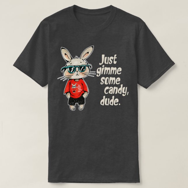 Camiseta Crianças Coelho Da Páscoa Só Me Dá Ki De Candy (Frente do Design)