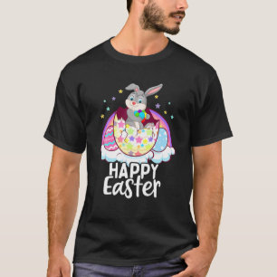 Camiseta Crianças Coelho Felz pascoa Coelho Coelho Dino Me