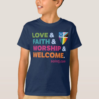 Camiseta Crianças colorem a saudação com escudo do orgulho