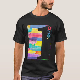 Camiseta Crianças Coloridas Número 1 Um Rapazes primeiro an