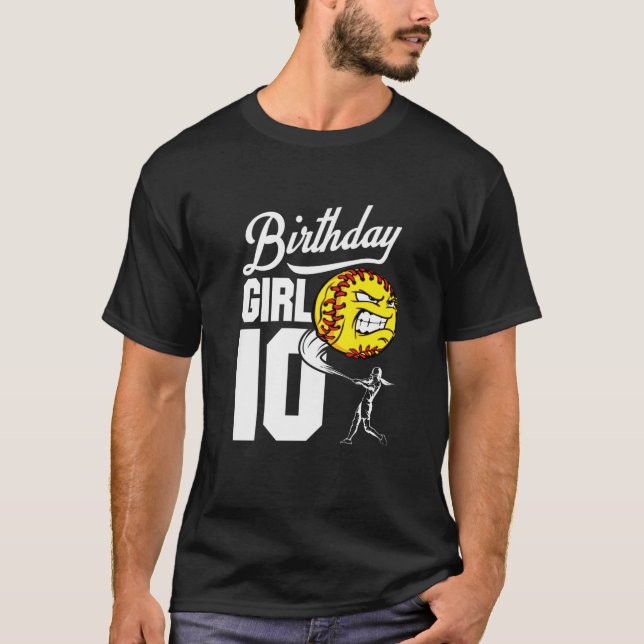 Camiseta Crianças com 10 anos Tema de Festa de aniversário  (Frente)