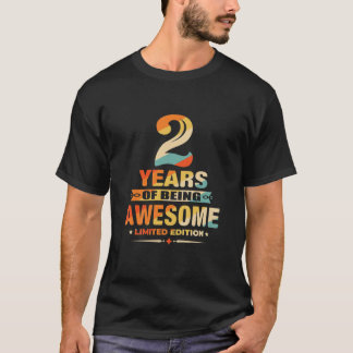 Camiseta Crianças com 2 anos de idade Presentes Vintage 201