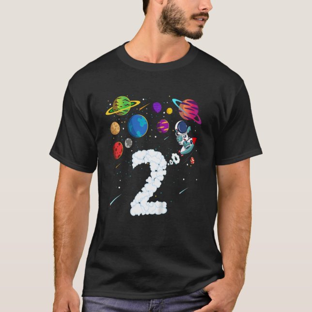 Camiseta Crianças com 2 anos Segundo segundo Astronauta do  (Frente)