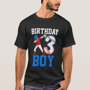 Camiseta Crianças com 3 anos de idade Baseball com troço de