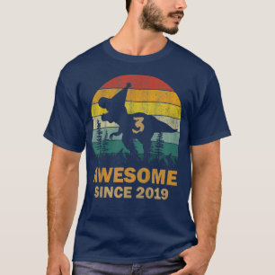 Camiseta Crianças Com 3 Anos De Idade Incrível Desde 2019 a