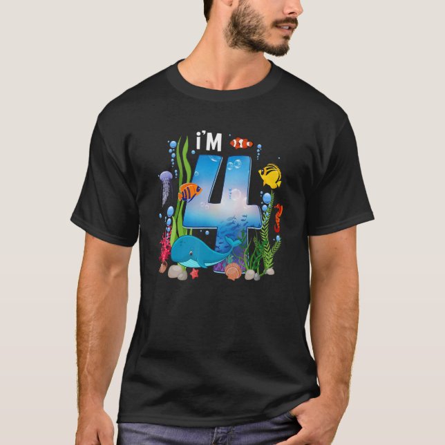 Camiseta Crianças com 4 anos de idade no Oceano Oceano Bale (Frente)
