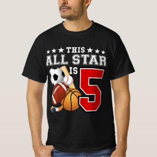 Camiseta Crianças com 5 anos de Festa de aniversário despor