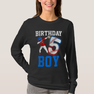 Camiseta Crianças com 5 anos de idade Baseball com a parte 