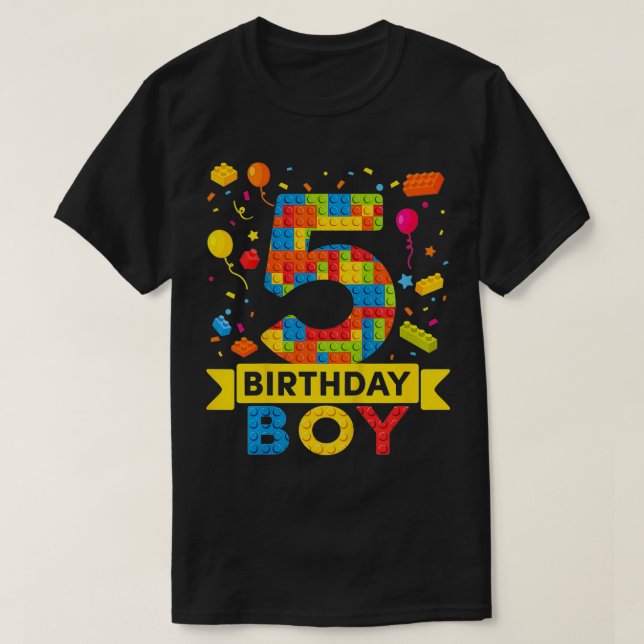 Camiseta Crianças com 5 anos de idade Blocos de Edifício 5  (Frente do Design)