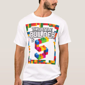 Camiseta Crianças com 5 anos de idade Blocos de prédio Aniv