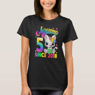Camiseta Crianças Com 5 Anos De Idade Gato Incrível Desde 2