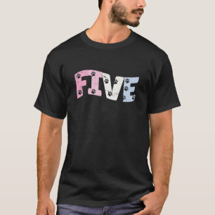 Camiseta Crianças com 5 anos de idade, pintada de cachorro-