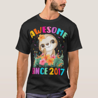 Camiseta Crianças com 5 anos de idade, Sloth Lover Incrível