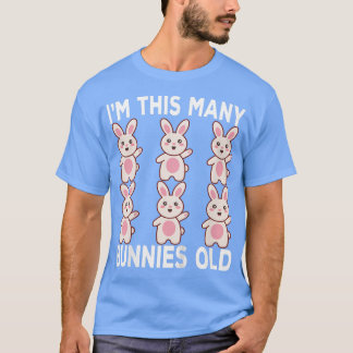 Camiseta Crianças com 6 anos de idade Aniversário Bunny Lov