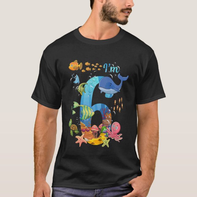 Camiseta Crianças com 6 anos de idade Peixes de baleia Tema (Frente)