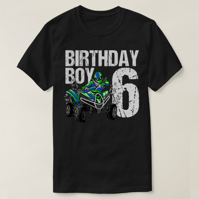 Camiseta Crianças com 6 anos Tema Quad Festa de aniversário (Frente do Design)