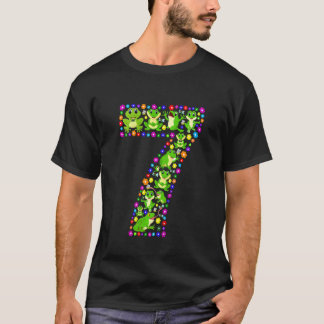 Camiseta Crianças com 7 anos 7 Sapo Festa de aniversário B 